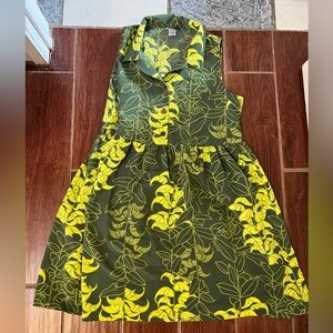 Manuhealii Green and Yellow Floral Dress